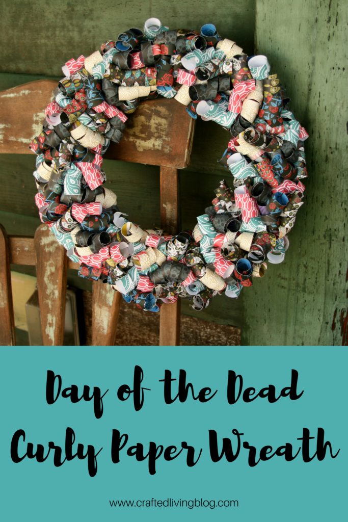 Make this easy DIY wreath to add festive style to your Day of the Dead party. By following the simple step-by-step tutorial, you'll have a beautiful wreath in a few hours! #craftedliving #dayofthedead #diycrafts #wreaths #diademuertos