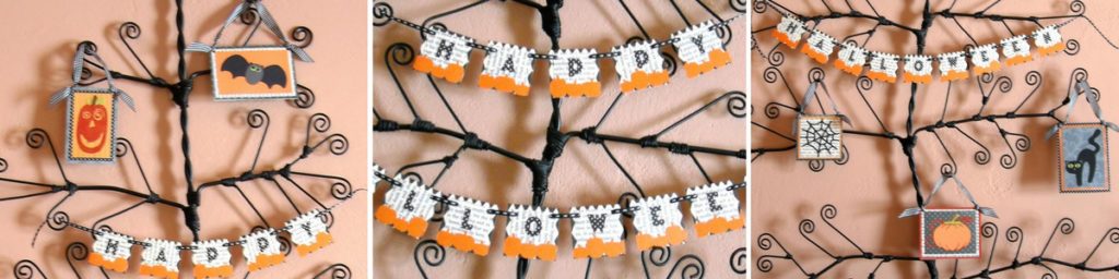 Mini Halloween Garland #diytutorial #halloween #halloweendecor #halloweendiy #craftedliving #garland #diy #cricut #creativememories