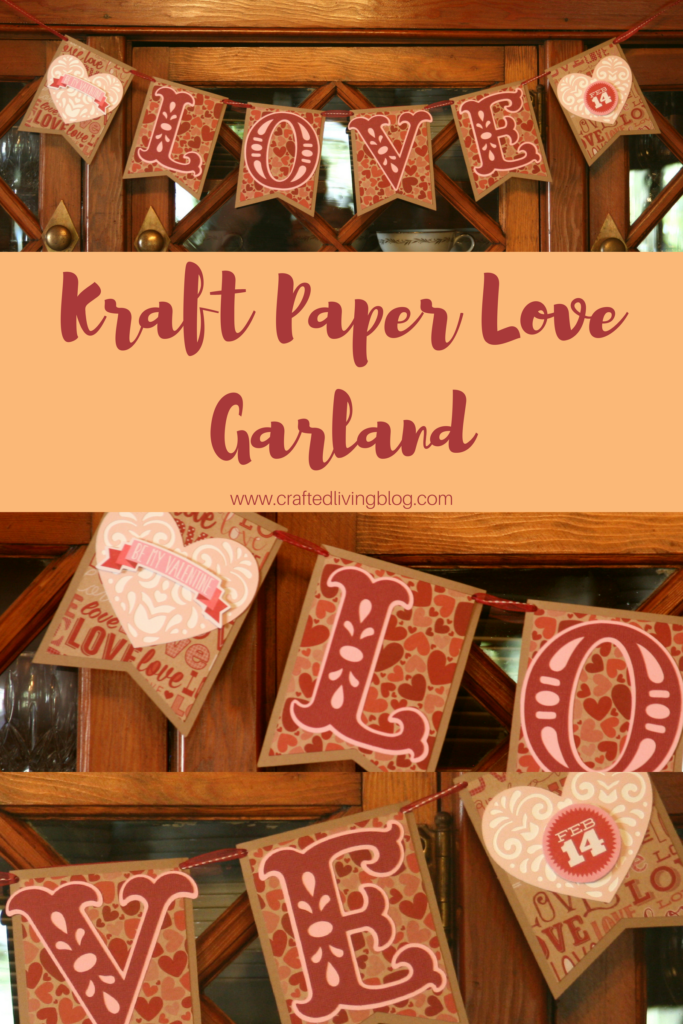 Celebrate Valentine’s Day by making this easy DIY love garland. Simple, festive decor for your next Valentine or Galentine party. #craftedliving #valentinesday #galentine #diycrafts