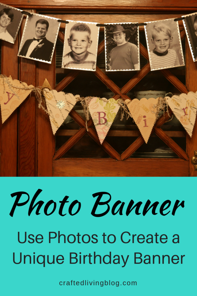 Make this easy DIY photo banner with a collection of photos for your next celebration. Perfect as room decor for birthdays, weddings, anniversaries and graduations. #craftedliving #photography #garland #partyideas #diycrafts