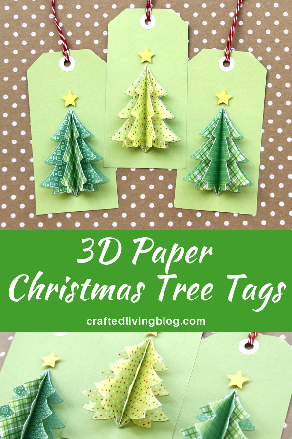 Celebrate Christmas by making these simple DIY tree tags using your favorite paper. Fun idea to add to your holiday gifts or treats to make them extra special. #craftedliving #christmas #christmascrafts #christmasgifts #diychristmas #diychristmasgifts