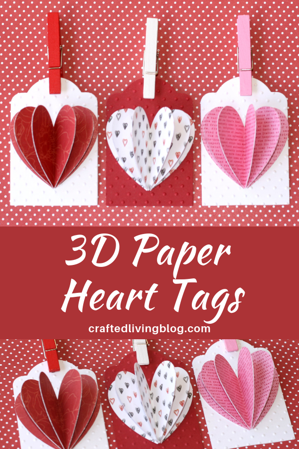 Celebrate love by making these easy DIY heart tags using your favorite paper. Fun idea to add to your Valentine's Day or Galentine's Day treats to make them extra special. #craftedliving #valentinesday #galentine #diycrafts