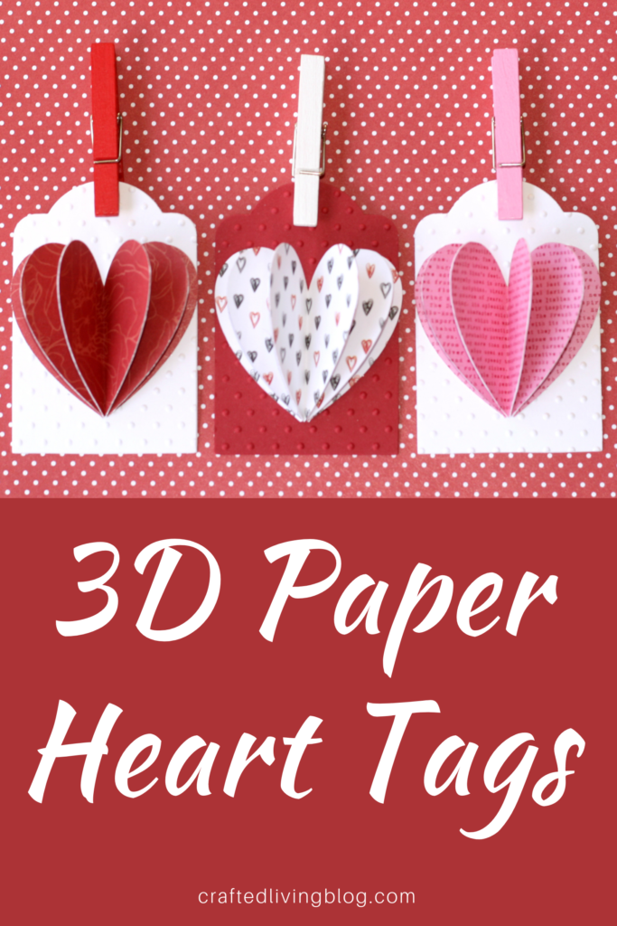 Celebrate love by making these easy DIY heart tags using your favorite paper. Fun idea to add to your Valentine's Day or Galentine's Day treats to make them extra special. #craftedliving #valentinesday #galentine #diycrafts